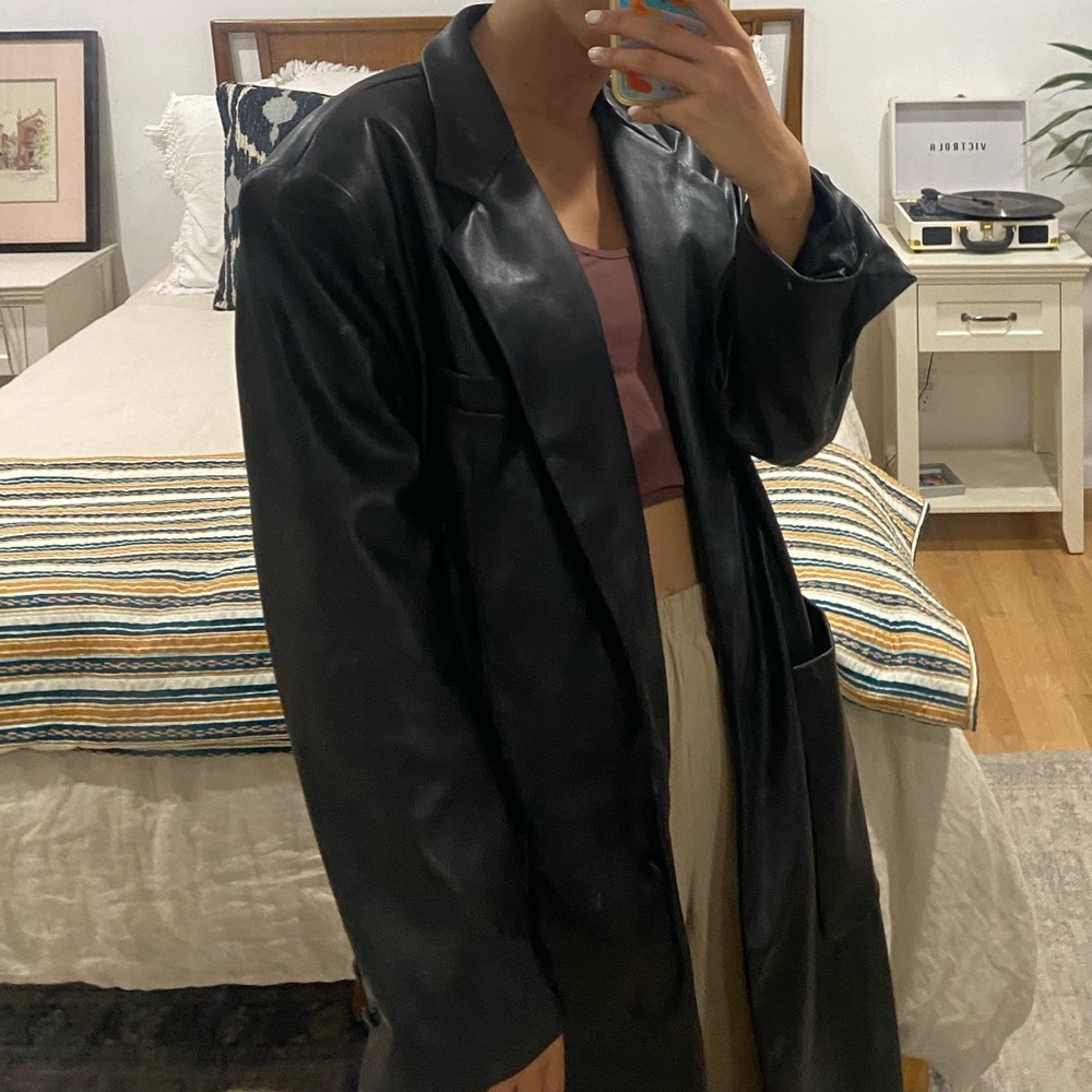 AFRM faux leather trench